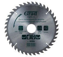 Диск пильный по дереву с твердосплавными напайками 190×20(16)×40T GRAD (1957945)