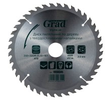 Диск пильный по дереву с твердосплавными напайками 210×32(30;25.4)×40T GRAD (1958345)