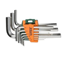 Ключи шестигранные 9шт 1.5-10мм CrV (короткие) GRAD (4022075)