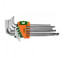 Ключи шестигранные 9шт 1.5-10мм CrV (короткие шар) GRAD (4022175)