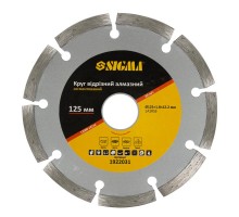Круг отрезной алмазный сегментированный Ø125×1.8×22.2мм, 12000об/мин SIGMA (1922031)