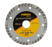Круг отрезной алмазный "Турбо" Ø125×1.8×22.2мм, 12000об/мин SIGMA (1922231)