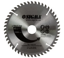 Круг отрезной по алюминию Ø150×2.2×22.2мм, кол.зуб. 48шт. SIGMA (1942351)