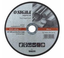 Круг отрезной по металлу и нержавеющей стали Ø180×2.0×22.2мм, 8500об/мин SIGMA (1940241)