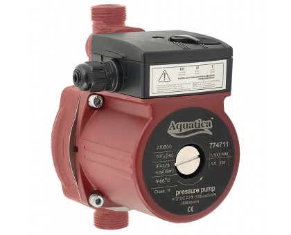 Насос для повышения давления 120Вт Hmax 9м Qmax 30л/мин Ø3/4" 160мм + гайки Ø1/2" AQUATICA (774711)