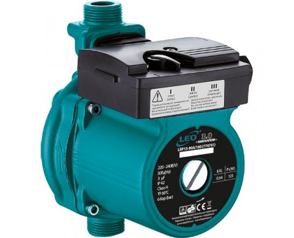 Насос для повышения давления 123Вт Hmax 9м Qmax 25л/мин Ø3/4" 160мм + гайки Ø1/2" LEO 3.0 (774741)