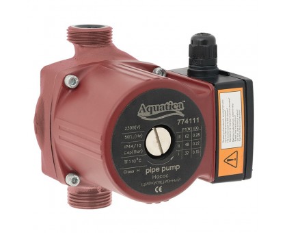 Насос циркуляционный 245Вт Hmax 8м Qmax 200л/мин Ø1 1/2" 180мм + гайки Ø1" AQUATICA (774141)
