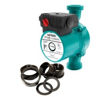 Насос циркуляционный 75Вт Hmax 4м Qmax 40л/мин Ø1 1/2" 180мм зел + гайки Ø1 WETRON (774312)