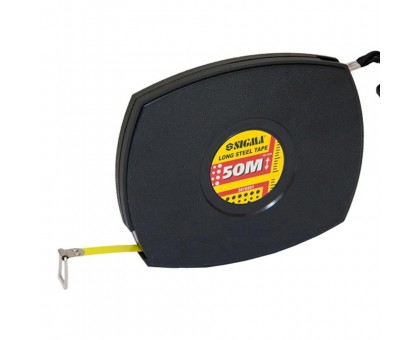 Рулетка стальная лента 50м×10мм (черная) SIGMA (3816501)