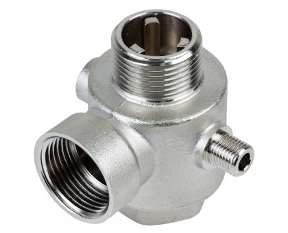 Соединитель пятивыводной + обратный клапан 80мм M1”×F1”×F1”×M1/4”×F1/4” Silver 480г AQUATICA (779601)
