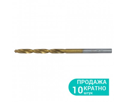 Сверло по металлу HSS-TIN титановое Ø3.2мм (pvc, КРАТНО 10шт) SIGMA (1165251)