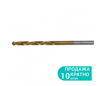 Сверло по металлу HSS-TIN титановое Ø3.8мм (pvc, КРАТНО 10шт) SIGMA (1165311)